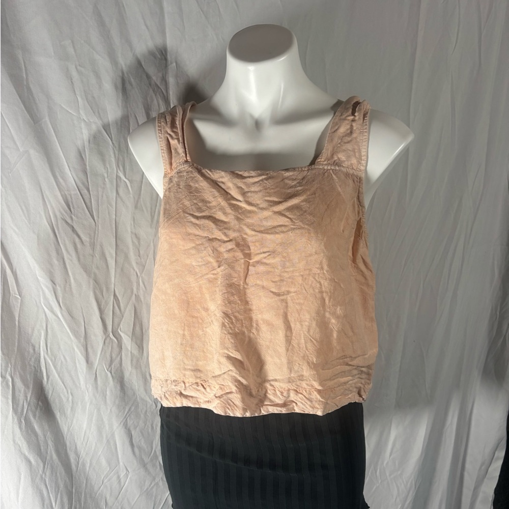 Madewell Linen Orange Pink Tank Top